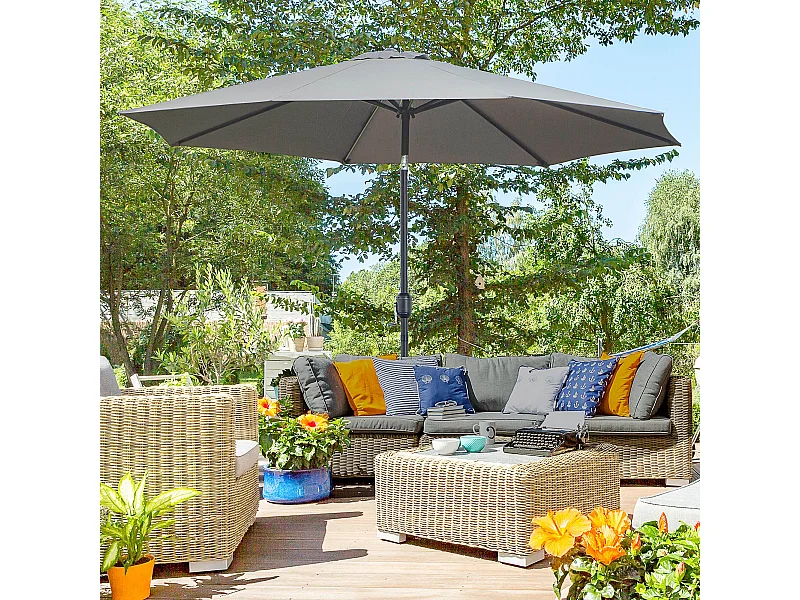 Sombrilla de jardín gris oscuro 295x295x250 cm Outsunny