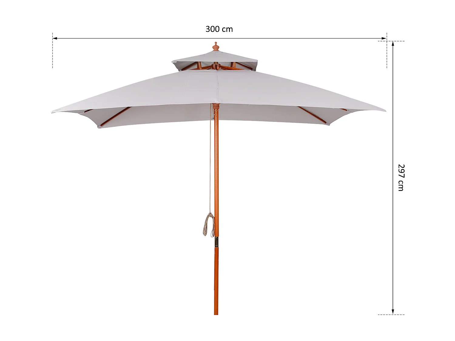 Parasol de jardín gris 300x300x297 cm Outsunny
