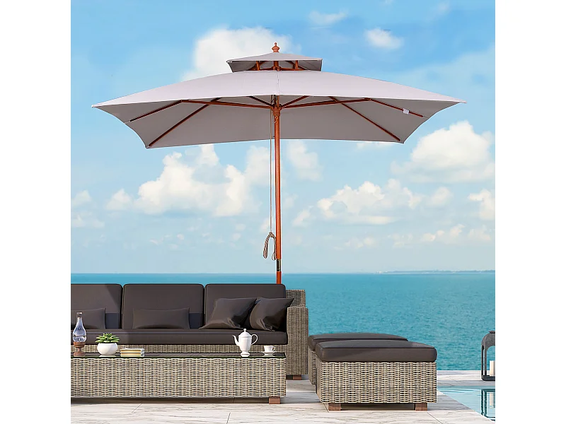 Parasol de jardín gris 300x300x297 cm Outsunny