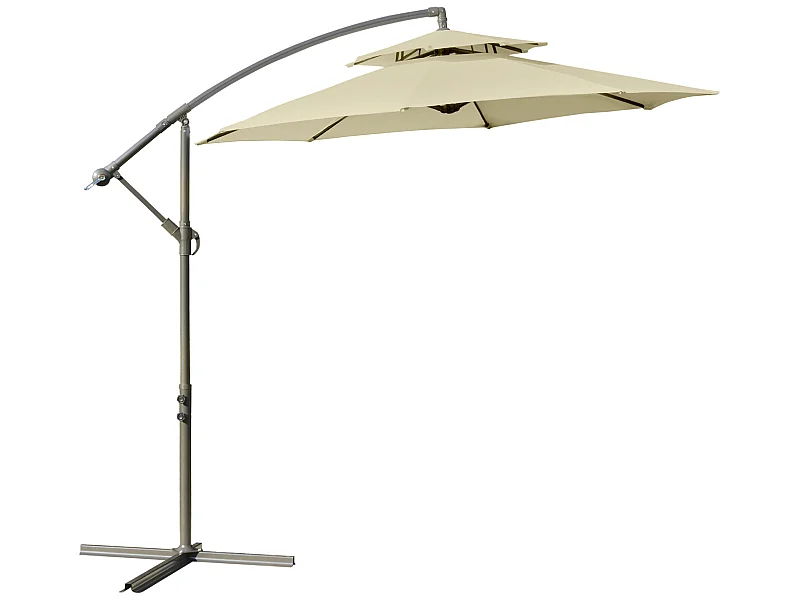 Sombrilla excéntrica beige 267x267x265 cm Outsunny