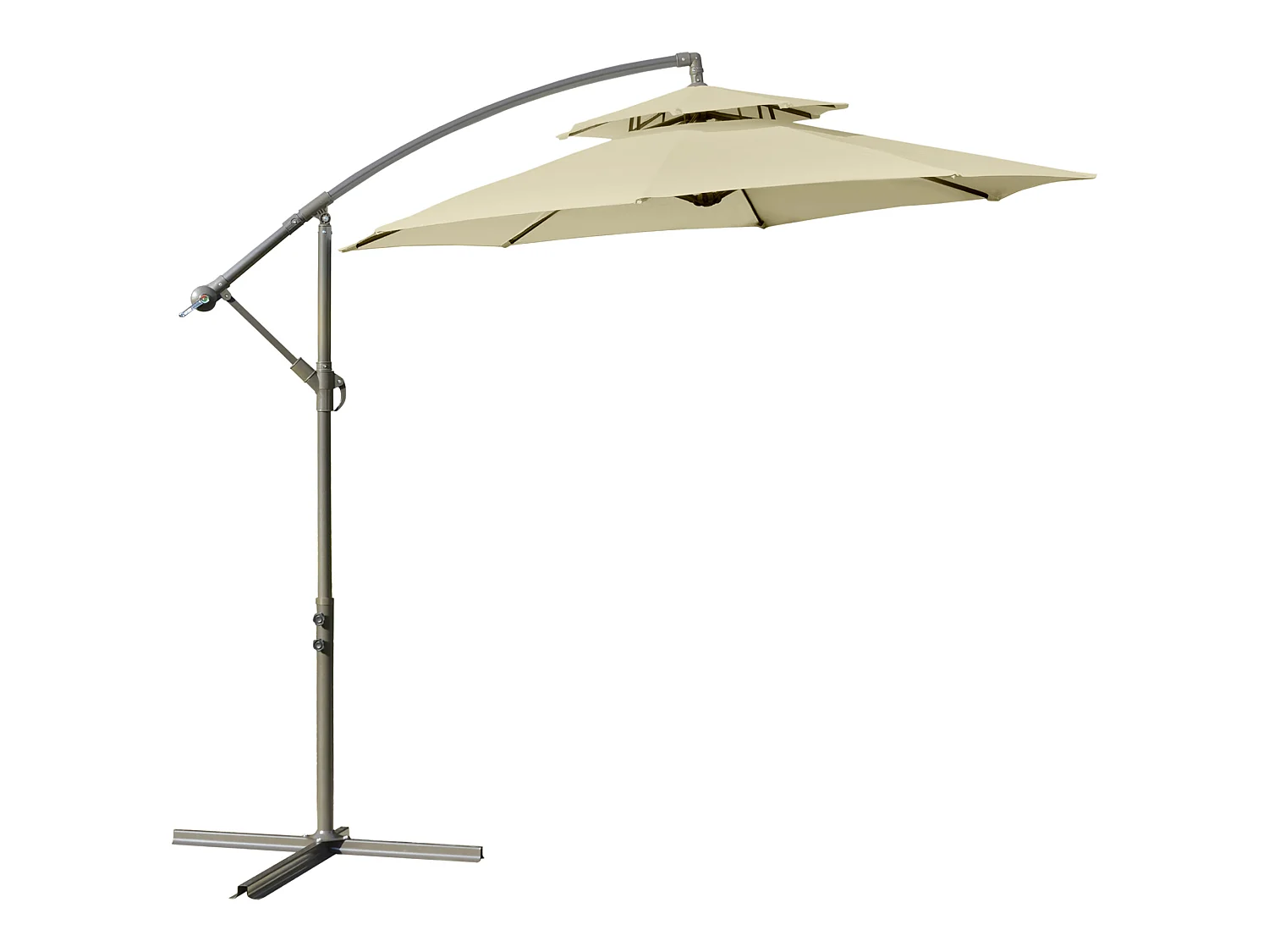 Sombrilla excéntrica beige 267x267x265 cm Outsunny