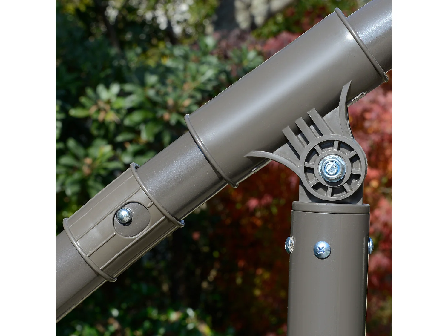 Sombrilla excéntrica beige 267x267x265 cm Outsunny