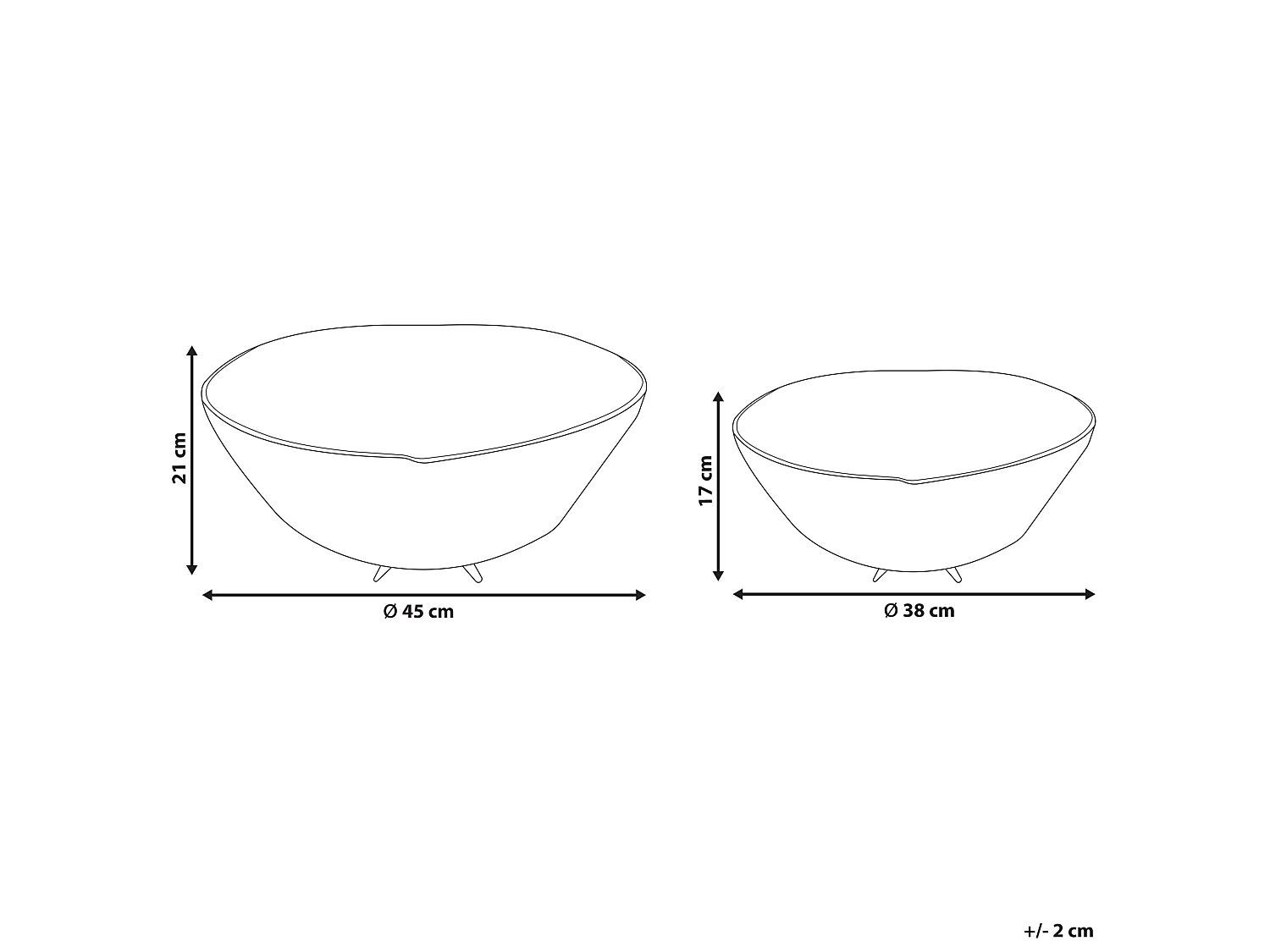 Zestaw 2 mis dekoracyjnych KRUKUT Metal Czarny