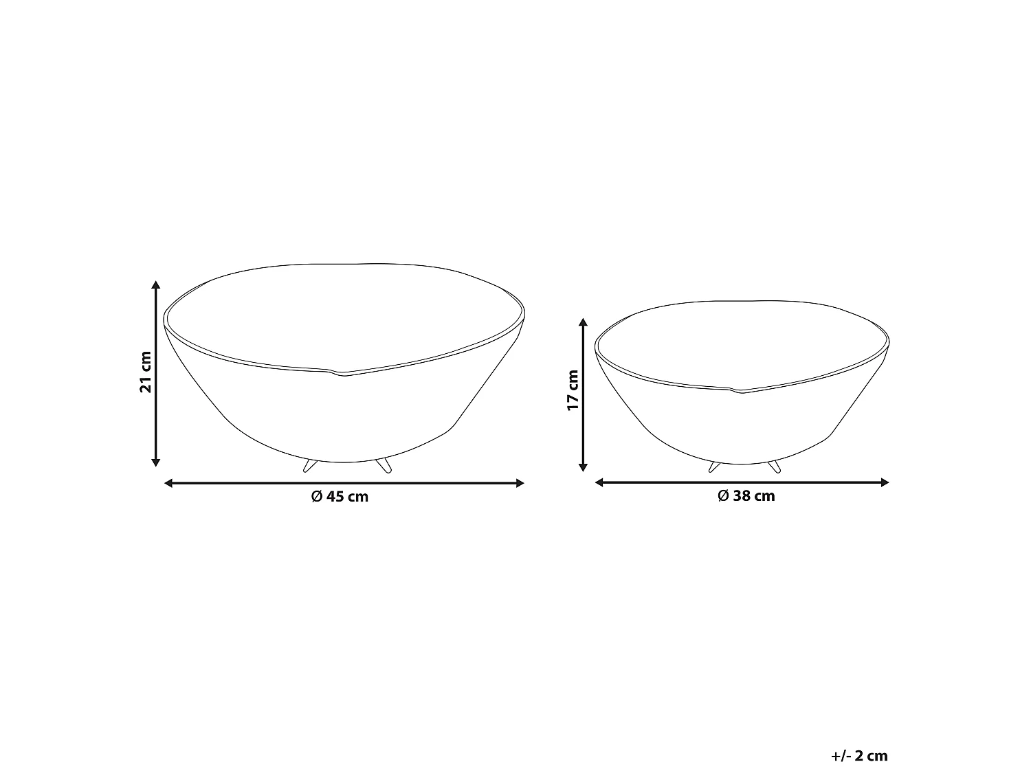 Zestaw 2 mis dekoracyjnych KRUKUT Metal Czarny