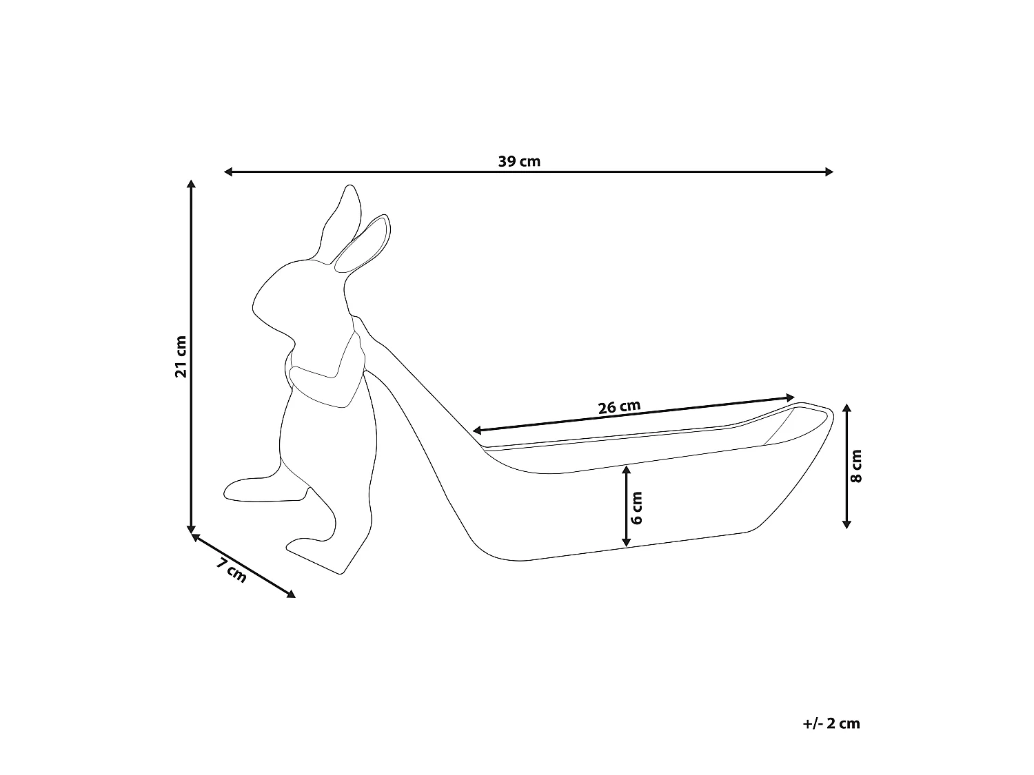 Plateau décoratif Lapin PROGO Métal Doré