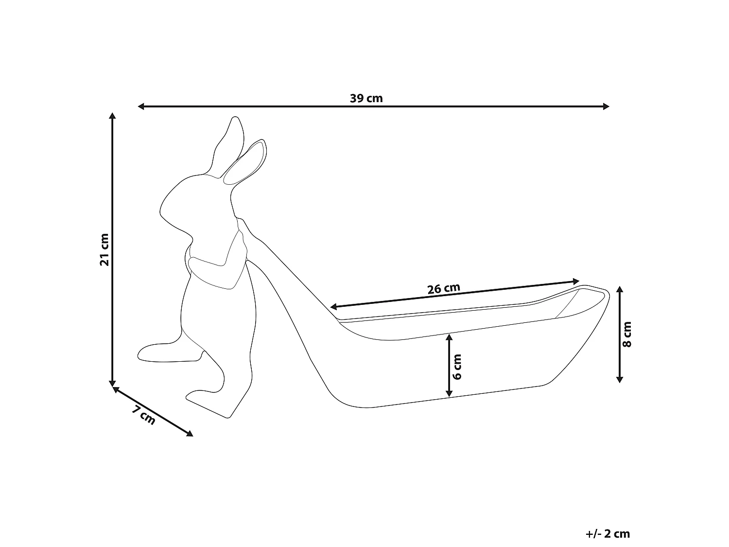 Patera dekoracyjna Królik PROGO Metal Złoty