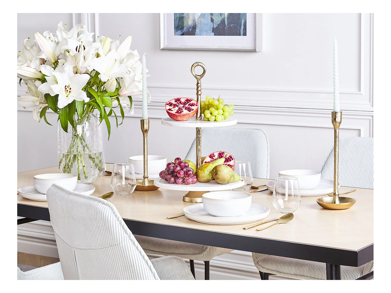 Support à gâteaux TARUM Pierre Marbre blanc