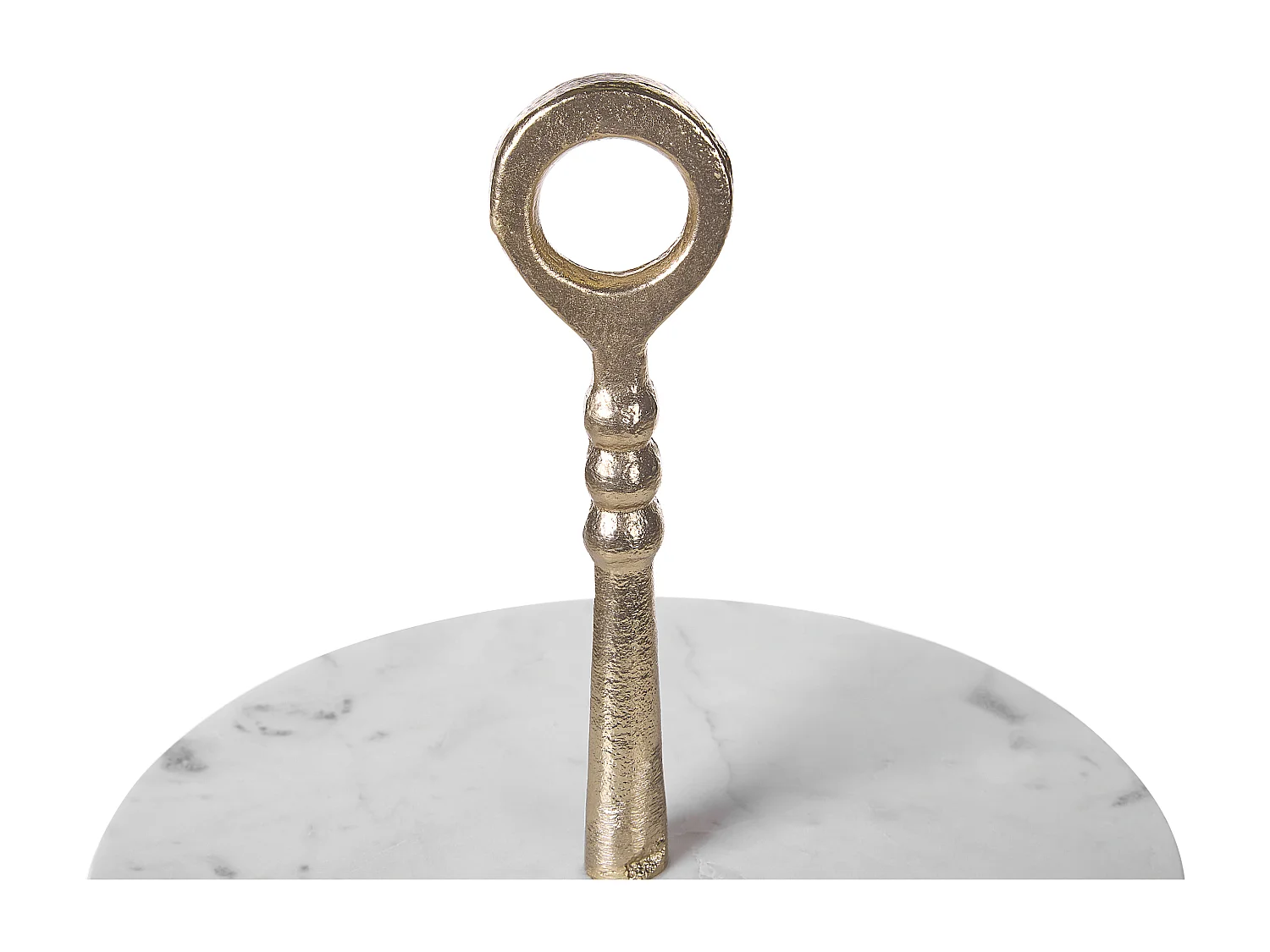 Etagere Marmor Aluminium weiß / gold 50 cm 2-stöckig Tischdekoration Tarum