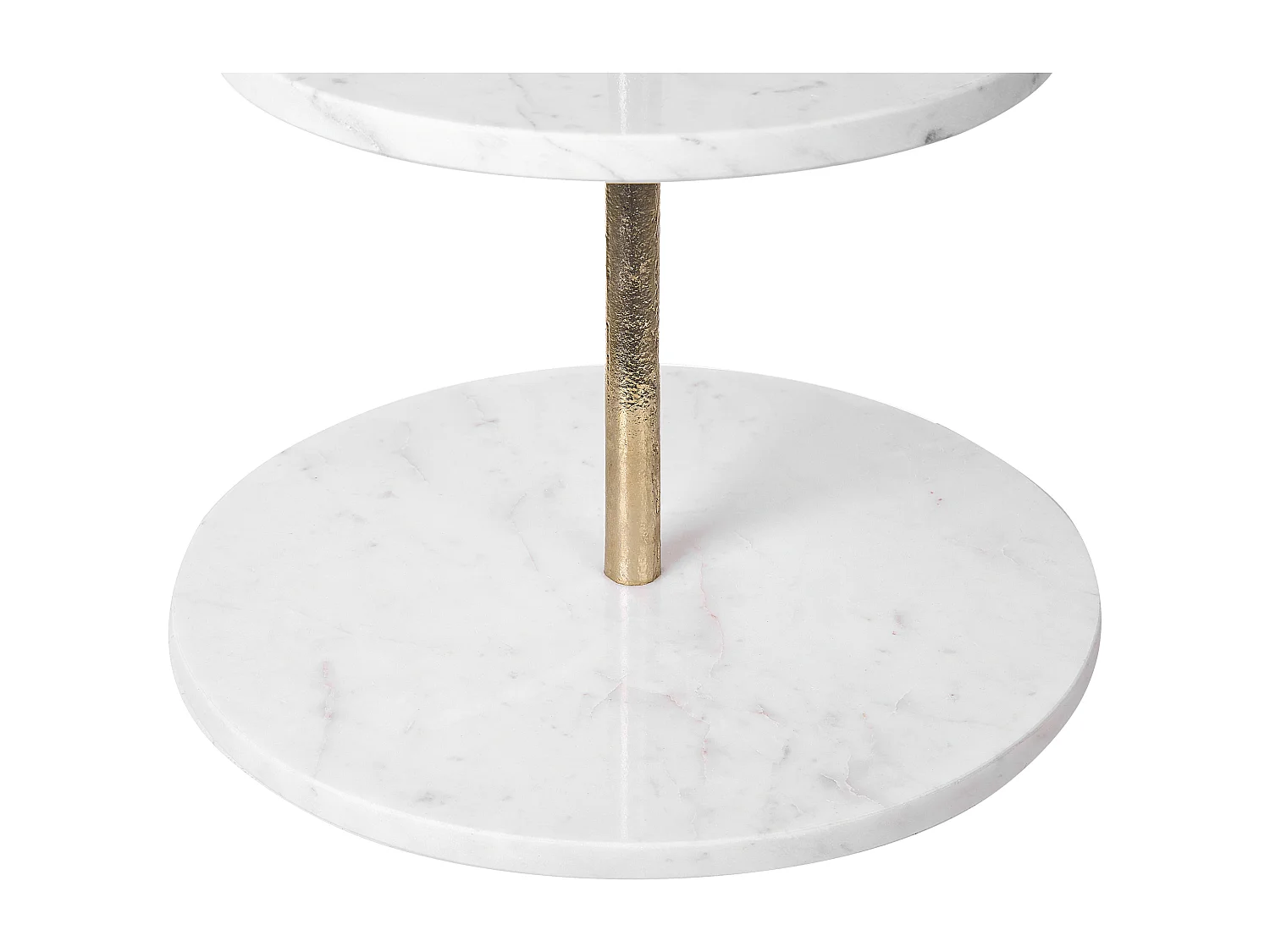 Etagere Marmor Aluminium weiß / gold 50 cm 2-stöckig Tischdekoration Tarum