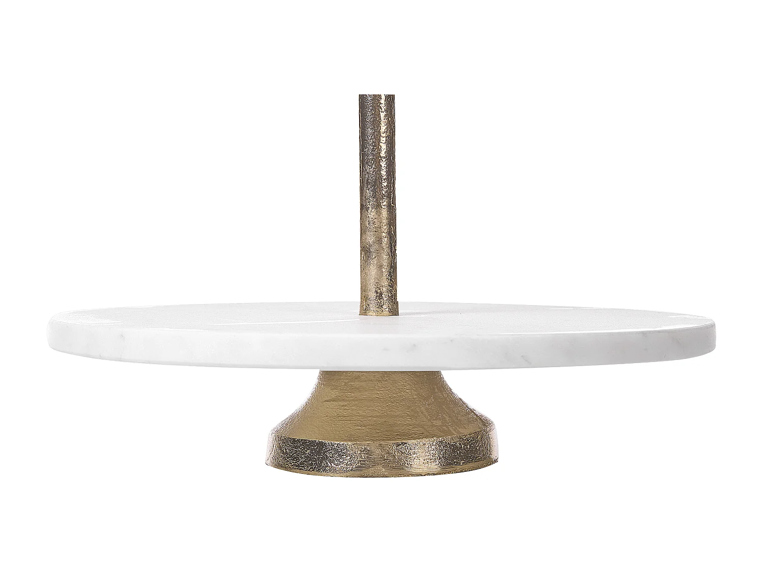 Etagere Marmor Aluminium weiß / gold 50 cm 2-stöckig Tischdekoration Tarum