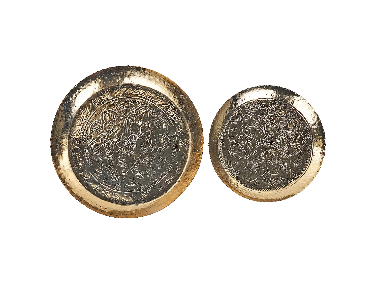 Dekoschale 2er Set Eisen gold rund Wohnaccessoires Modern Glamourös Sadane