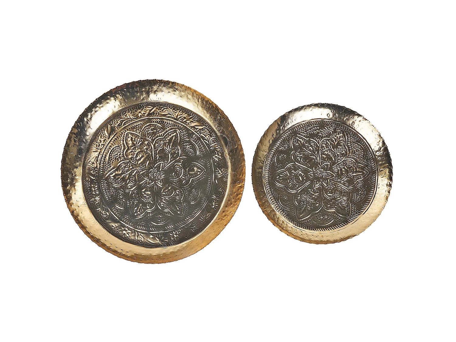 Lot de 2 boîtes à bibelots SADANE Métal Doré