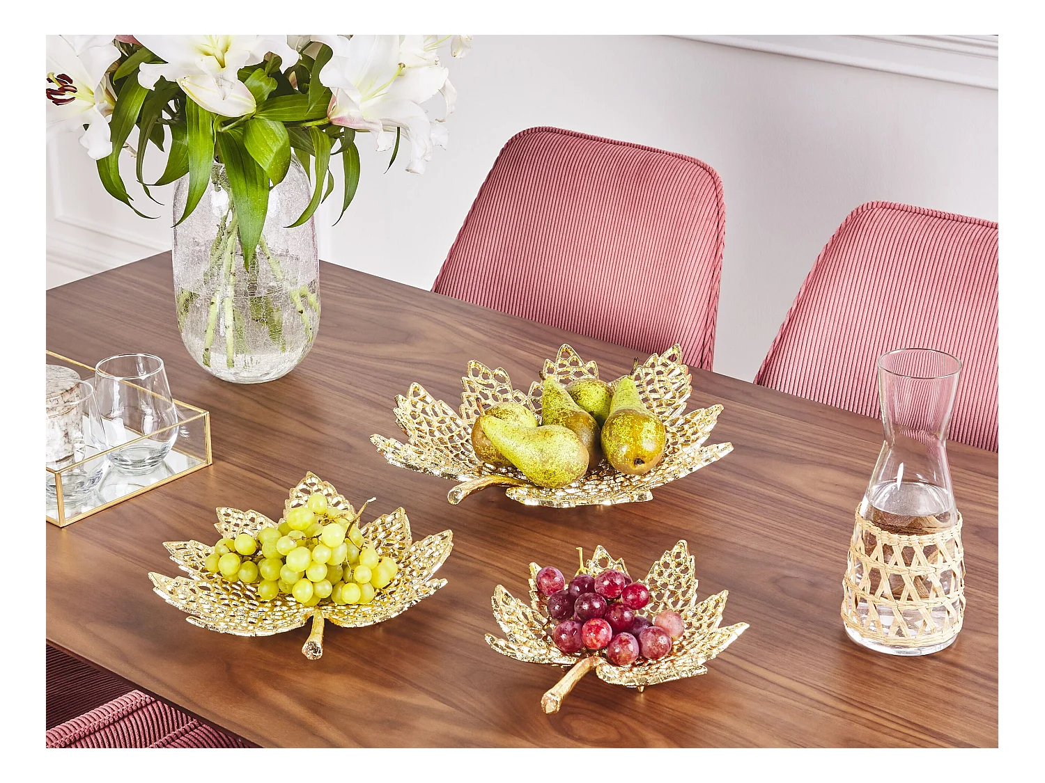 Set van 3 juwelenschaaltjes PEMALI Metaal Goud