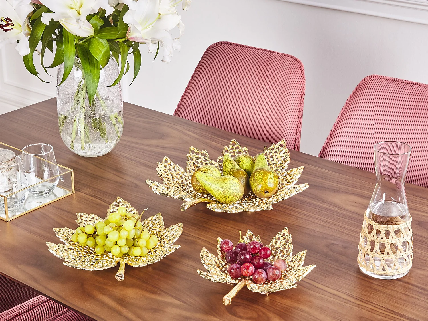 Set van 3 juwelenschaaltjes PEMALI Metaal Goud