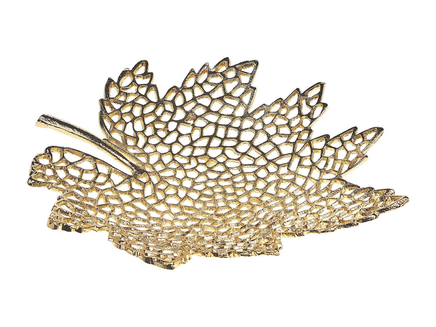 Lot de 3 boîtes à bibelots Feuille PEMALI Métal Doré