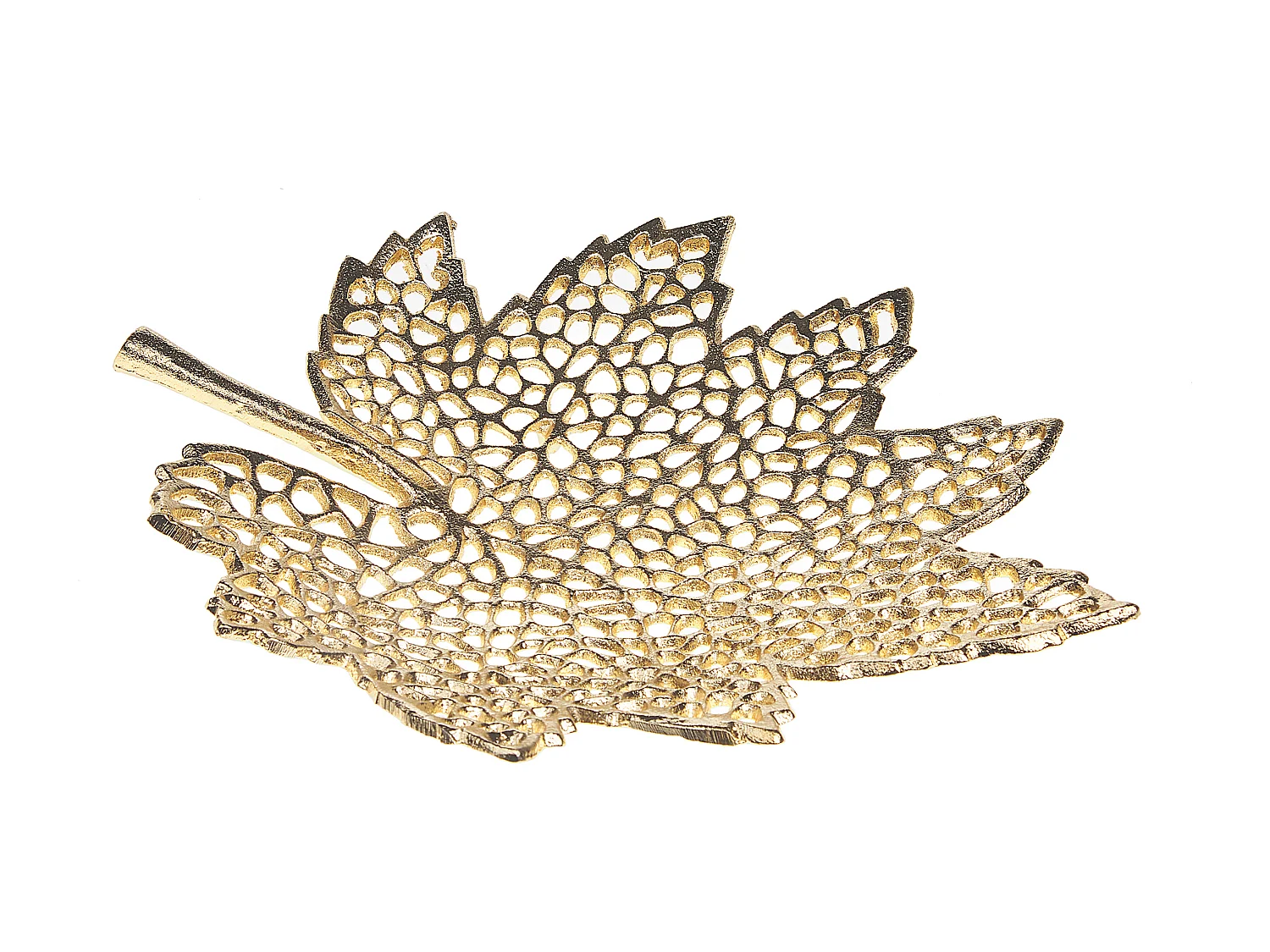 Lot de 3 boîtes à bibelots Feuille PEMALI Métal Doré