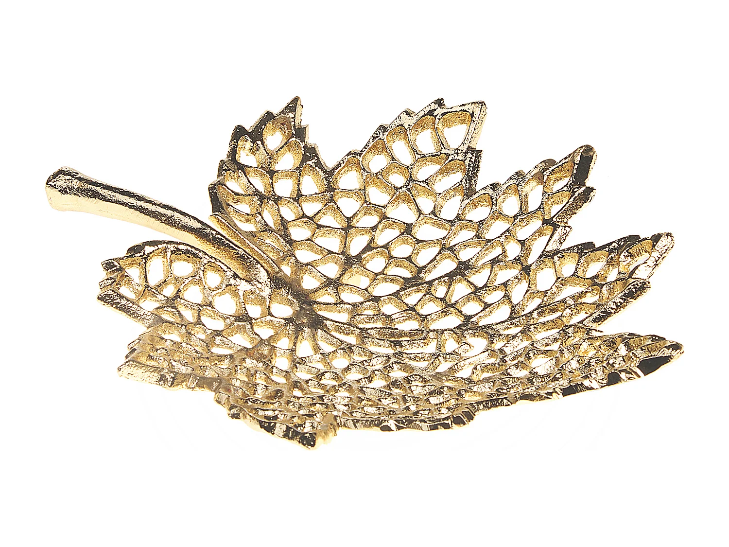 Lot de 3 boîtes à bibelots Feuille PEMALI Métal Doré