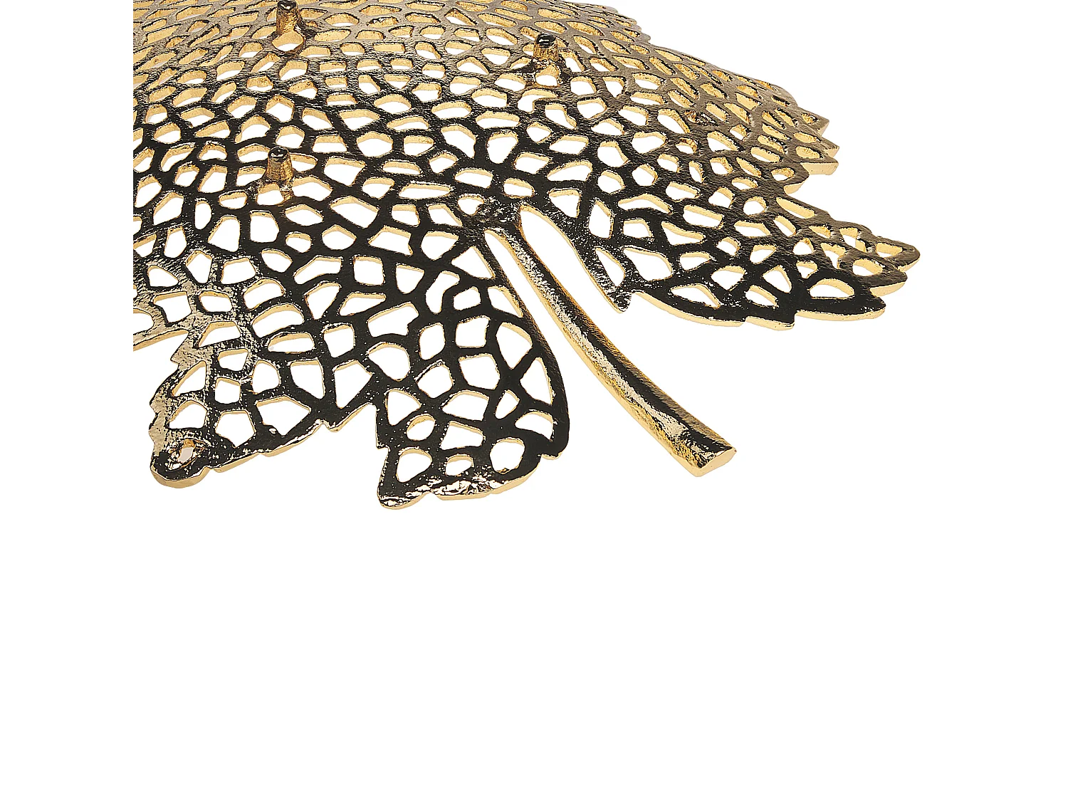 Lot de 3 boîtes à bibelots Feuille PEMALI Métal Doré