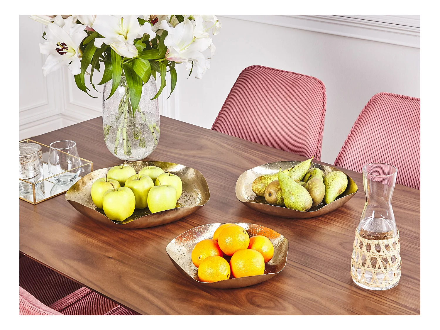 Lot de 3 boîtes à bibelots UJUNG Métal Doré