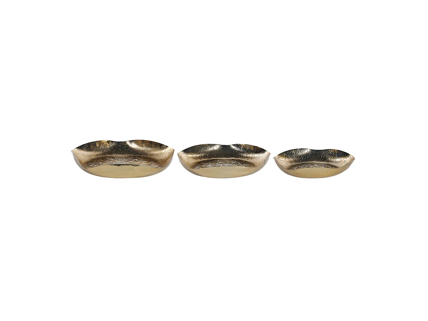 Lot de 3 boîtes à bibelots UJUNG Métal Doré
