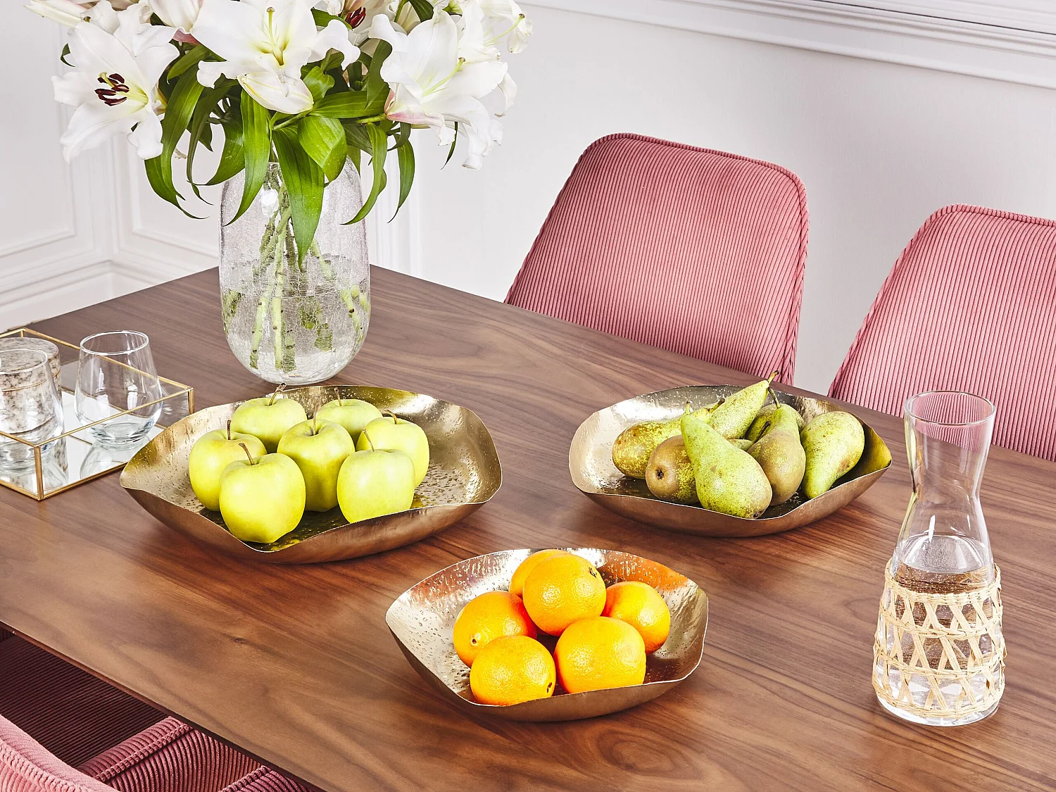 Dekoschale 3er Set Eisen gold rund Wohnaccessoires Modern Glamourös Ujung