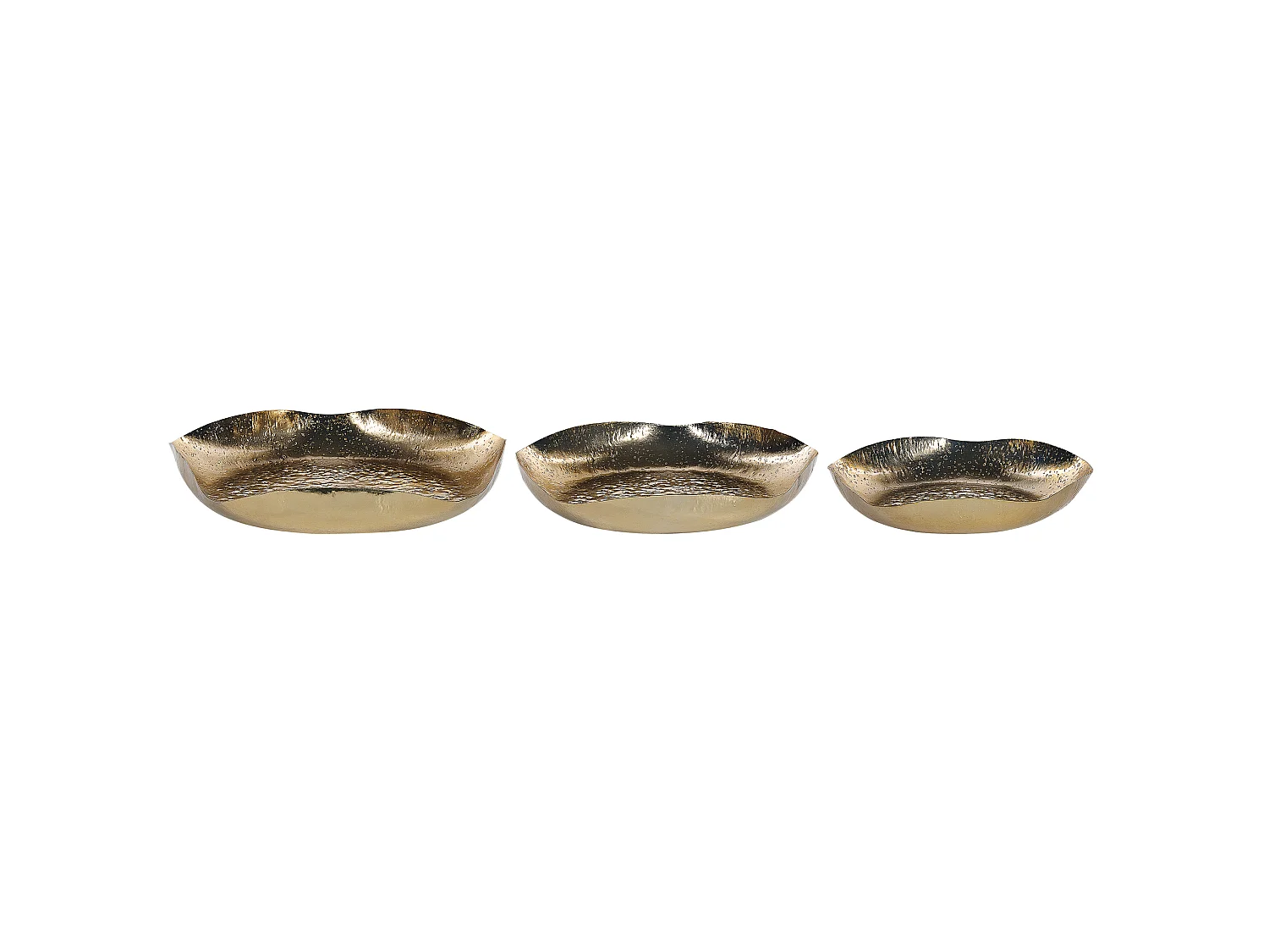 Lot de 3 boîtes à bibelots UJUNG Métal Doré