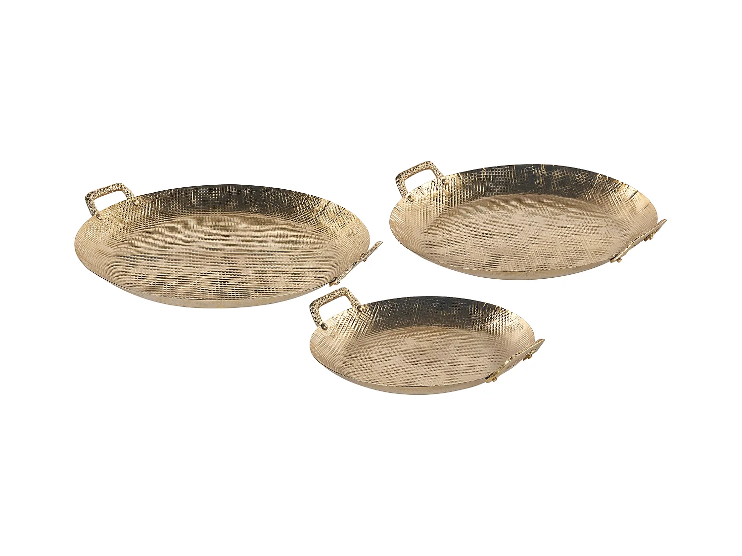 Lot de 3 boîtes à bibelots DEORIA Métal Doré