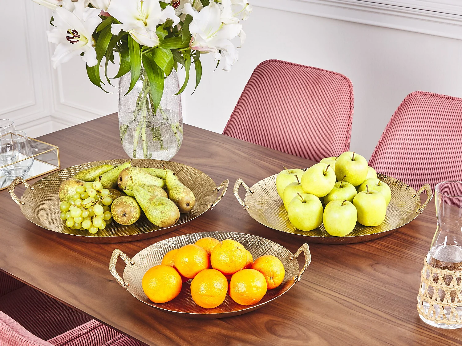 Lot de 3 boîtes à bibelots DEORIA Métal Doré