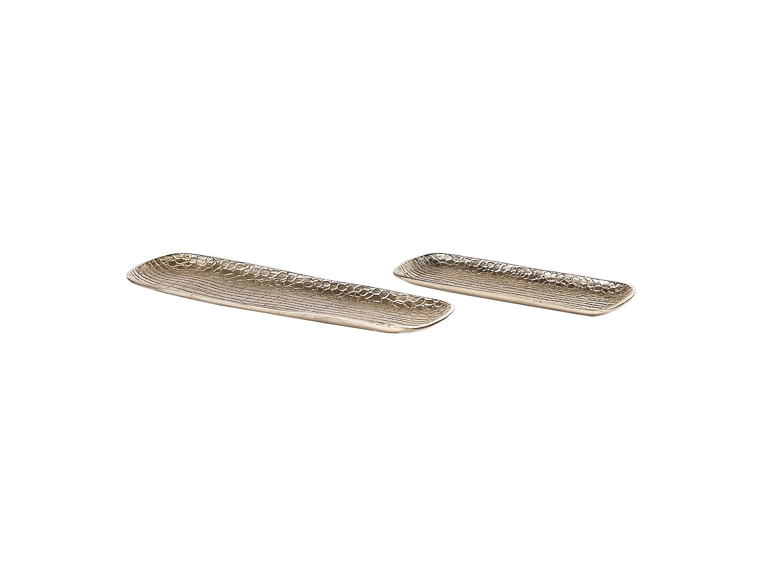 Lot de 2 boîtes à bibelots BRANTAS Métal Doré