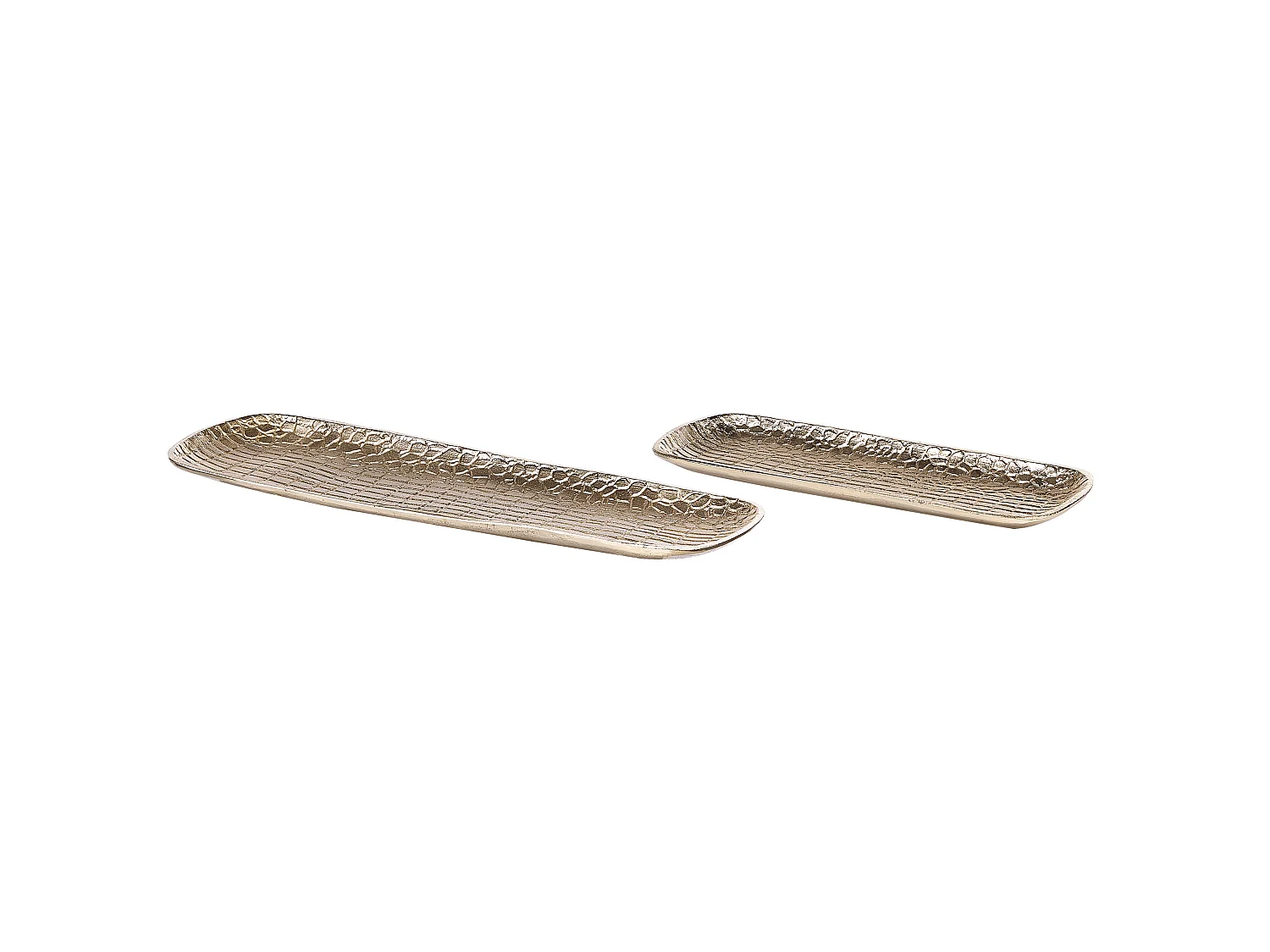 Lot de 2 boîtes à bibelots BRANTAS Métal Doré
