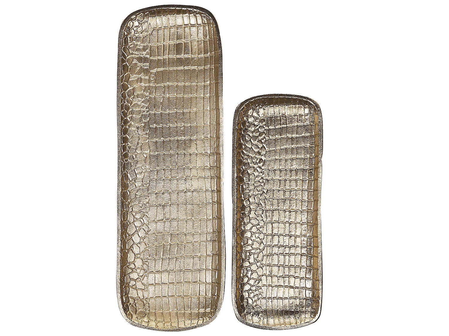 Lot de 2 boîtes à bibelots BRANTAS Métal Doré