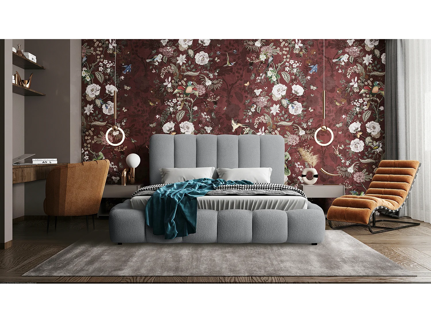 Lit ado moderne Rico 160x200 cm Taupe