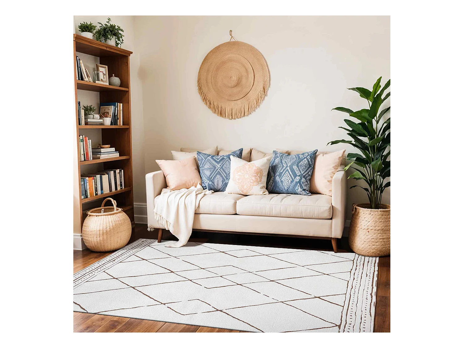 Berber Etnisch Tapijt - Ivoor/Terracotta - 160x213cm - HANNAH