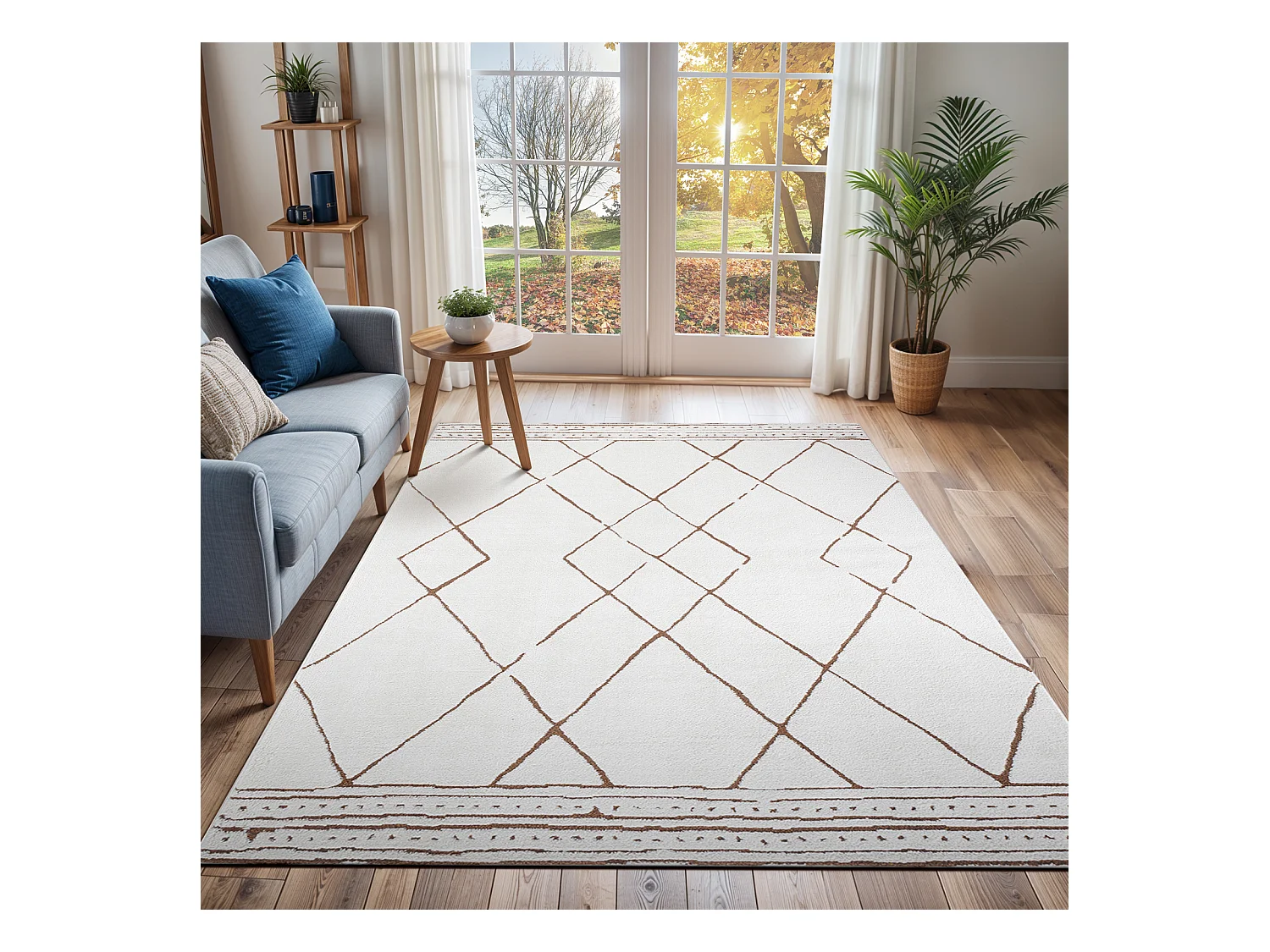 Berber Etnisch Tapijt - Ivoor/Terracotta - 160x213cm - HANNAH