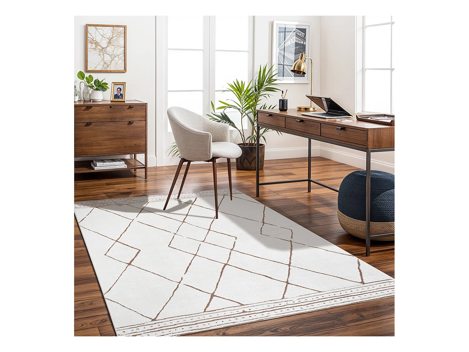 Berber Etnisch Tapijt - Ivoor/Terracotta - 160x213cm - HANNAH