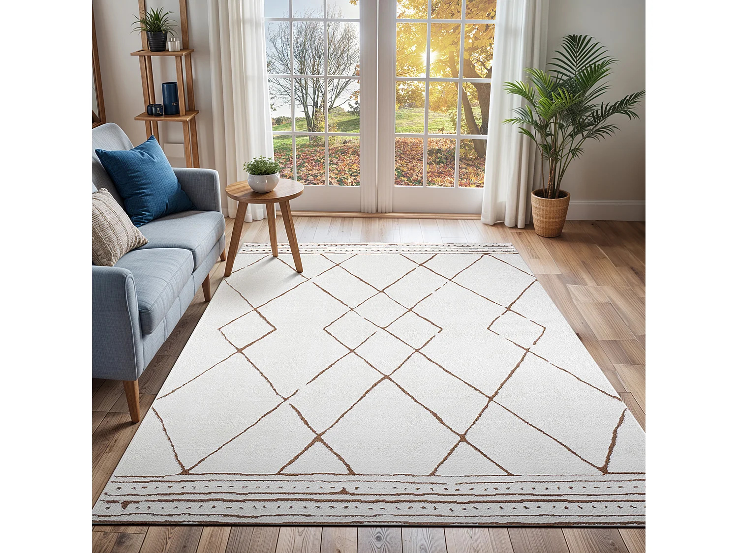 Tapis Berbère Ethnique - Ivoire/Terracotta - 200x275cm - HANNAH