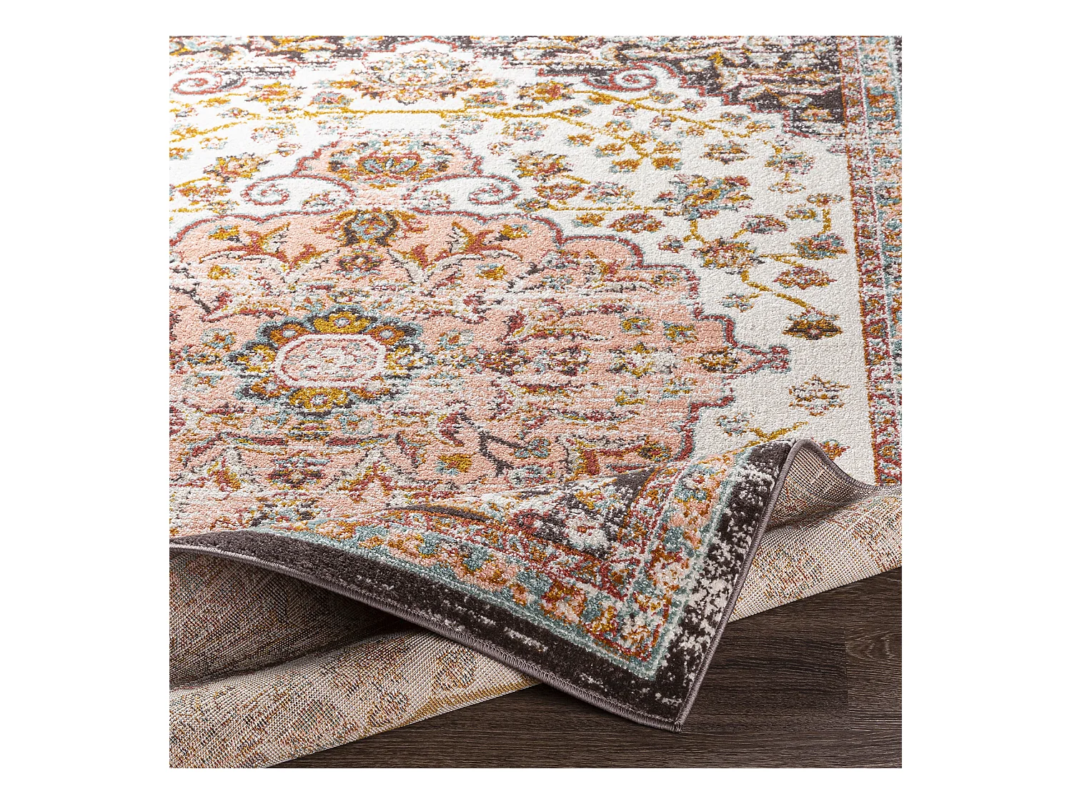 Vintage Oosters Tapijt - Roze/Wit - 200x275cm - CELIA