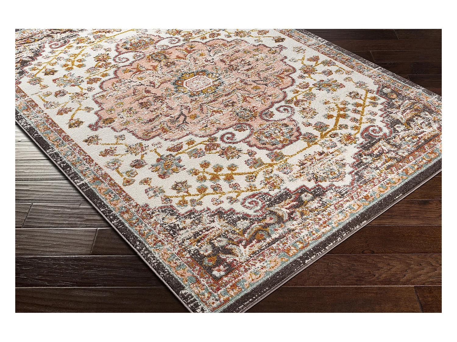 Vintage Oosters Tapijt - Roze/Wit - 200x275cm - CELIA