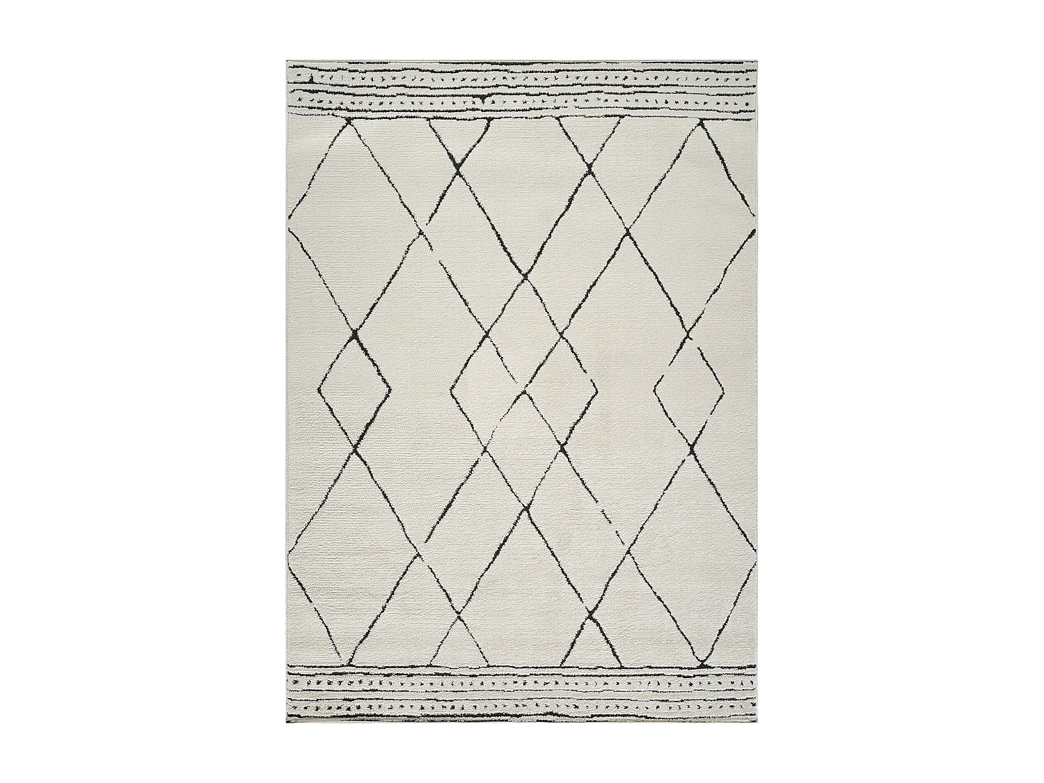 Berber Etnisch Tapijt - Ivoor/Zwart - 200x275cm - HANNAH