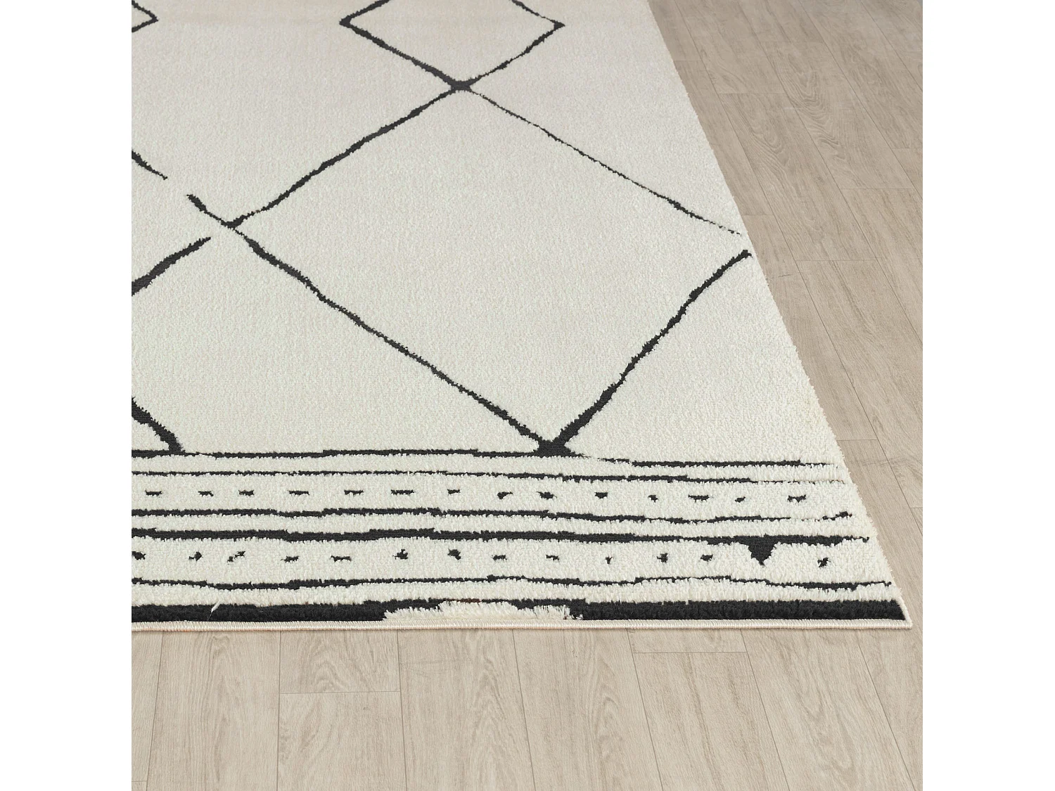 Berber Etnisch Tapijt - Ivoor/Zwart - 200x275cm - HANNAH