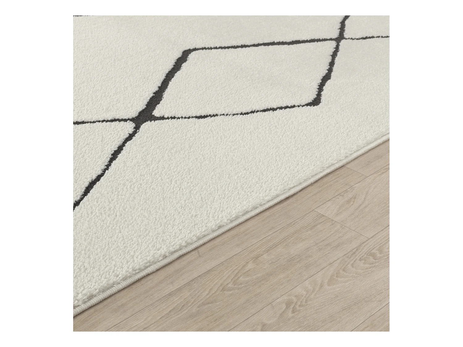 Tapis Berbère Ethnique - Ivoire/Noir - 200x275cm - HANNAH