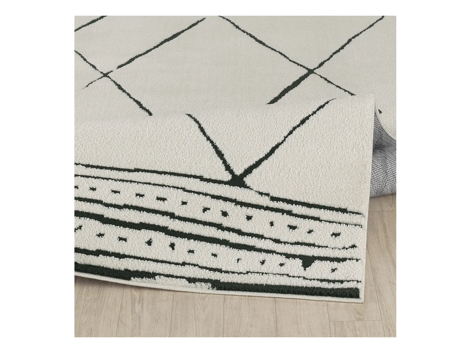 Tapis Berbère Ethnique - Ivoire/Noir - 200x275cm - HANNAH