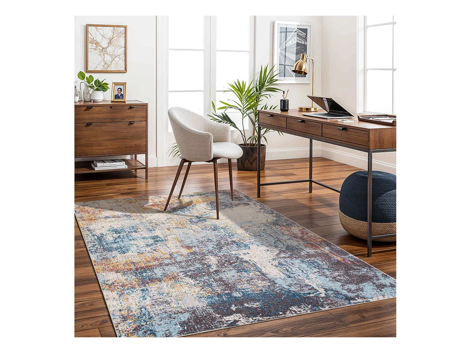 Modern Abstract Tapijt - Meerkleurig/Blauw - 160x213cm - VALERIE