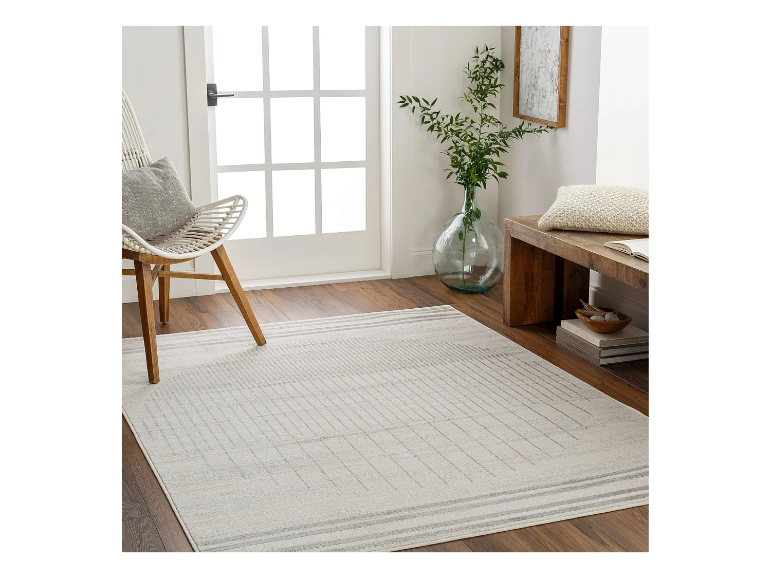 Modern Scandinavisch Tapijt - Ivoor/Grijs - 200x275cm - ENSO