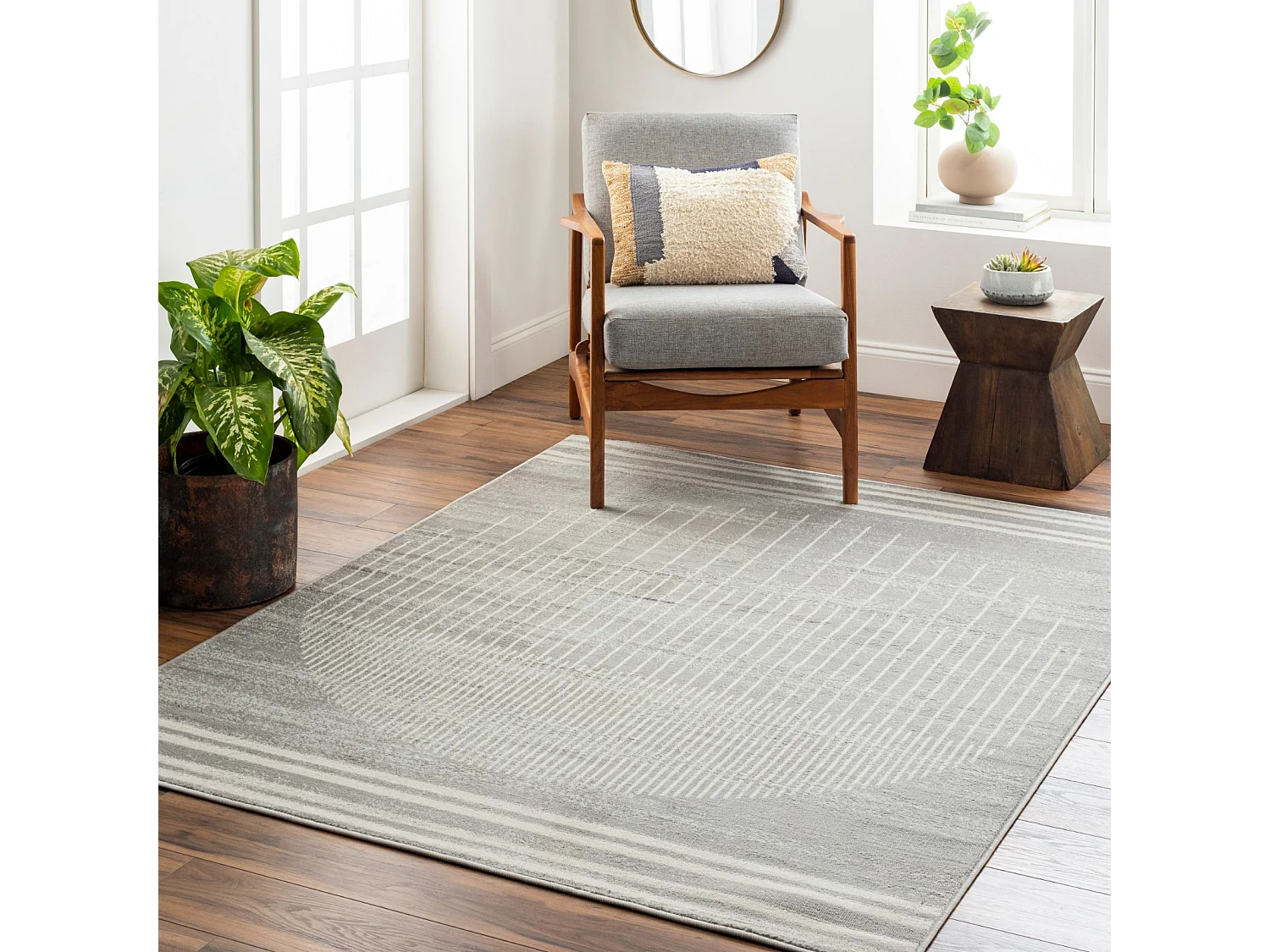 Tapis Scandinave Moderne - Gris/Beige - 200x275cm - ENSO