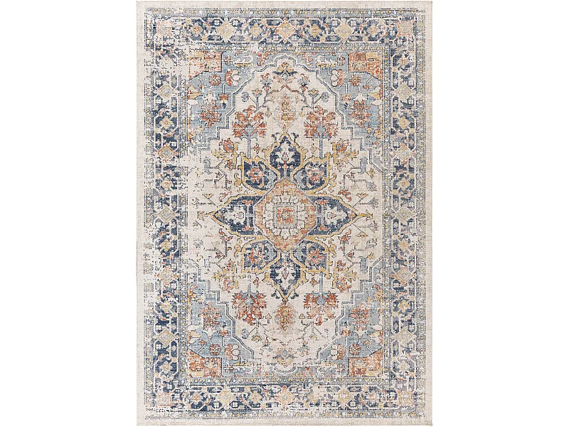 Tapis d'Extérieur/Intérieur - Bleu/Beige - 200x275cm - SELMA