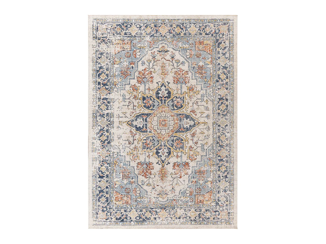 Tapis d'Extérieur/Intérieur - Bleu/Beige - 200x275cm - SELMA