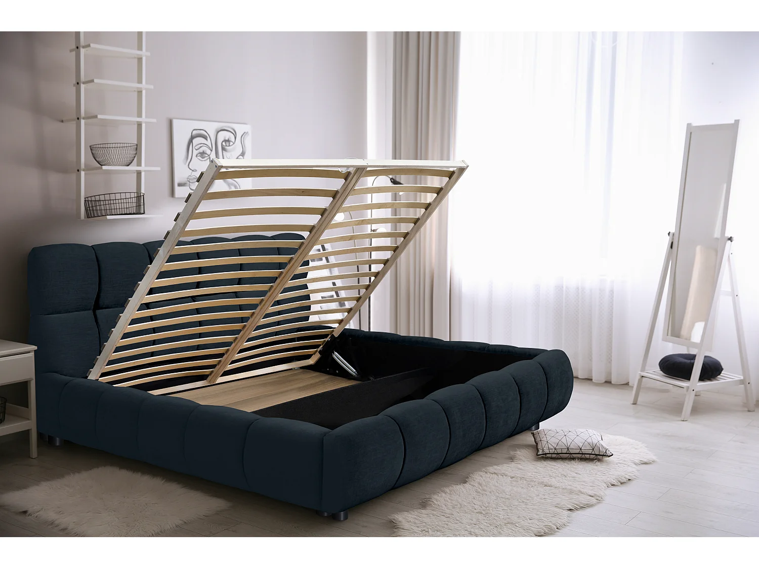 Lit ado moderne Zelda 160x200 cm Noir