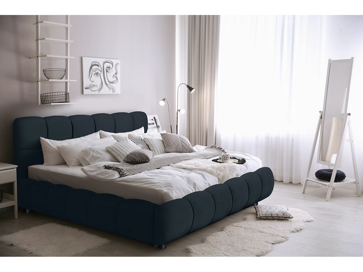 Lit ado moderne Zelda 160x200 cm Noir