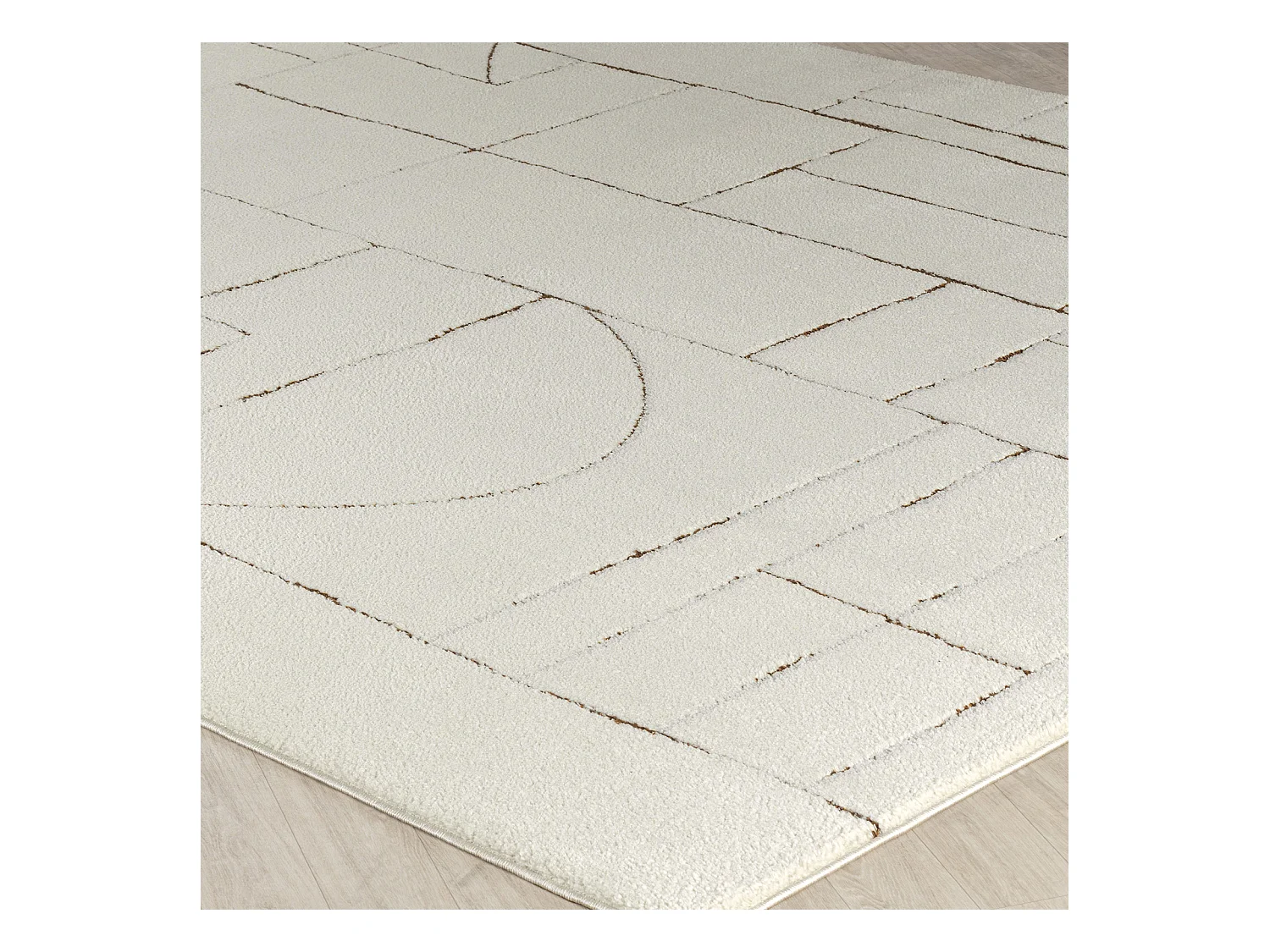 Modern Scandinavisch Tapijt - Ivoor/Terracotta - 200x275cm - LISA